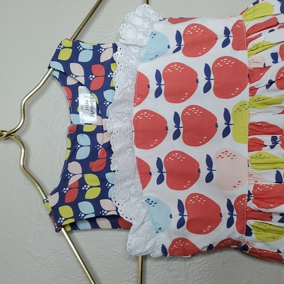 Little Miss Marmalade Apple Print Tiered Dress Size 4 NEW WITH TAGS - Picture 2 of 9